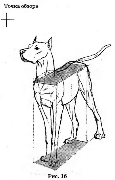 Рисунок собаки - о перспективе