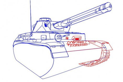 Как нарисовать немецкий танк карандашом поэтапно