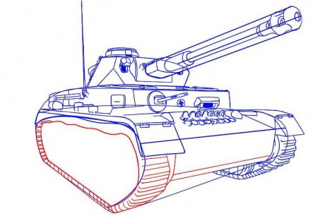 Как нарисовать немецкий танк карандашом